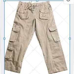 Free People Light Gray Cargo Pants